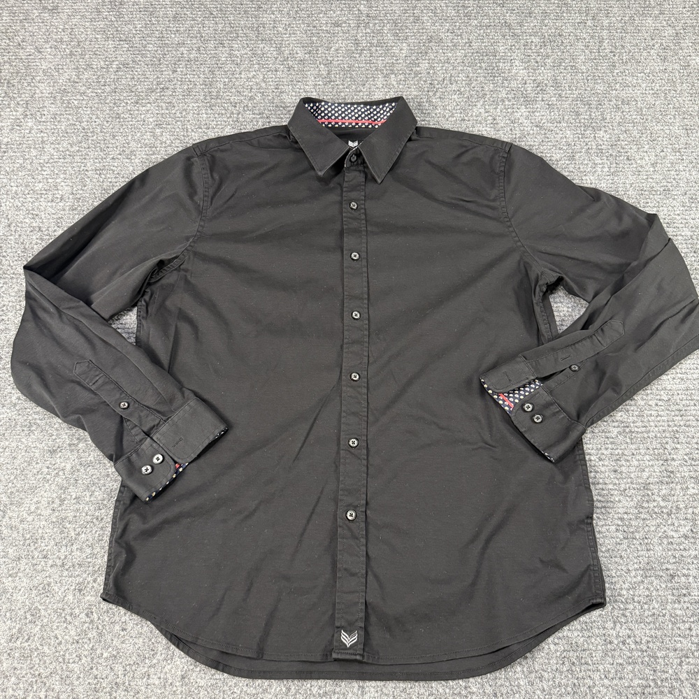 Buttercloth Shirt Mens XL Black Regular Fit Long Sleeve Button Up Dress Shirt